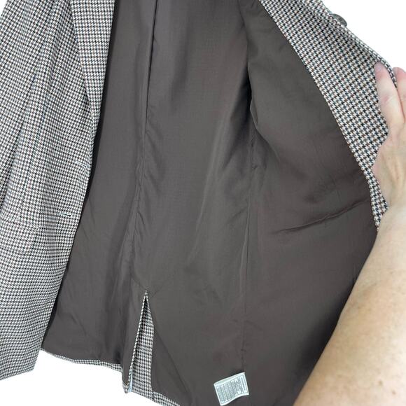 BB Dakota Long Pattern Lined Three Button Blazer Small Academia Preppy Office - Picture 8 of 16